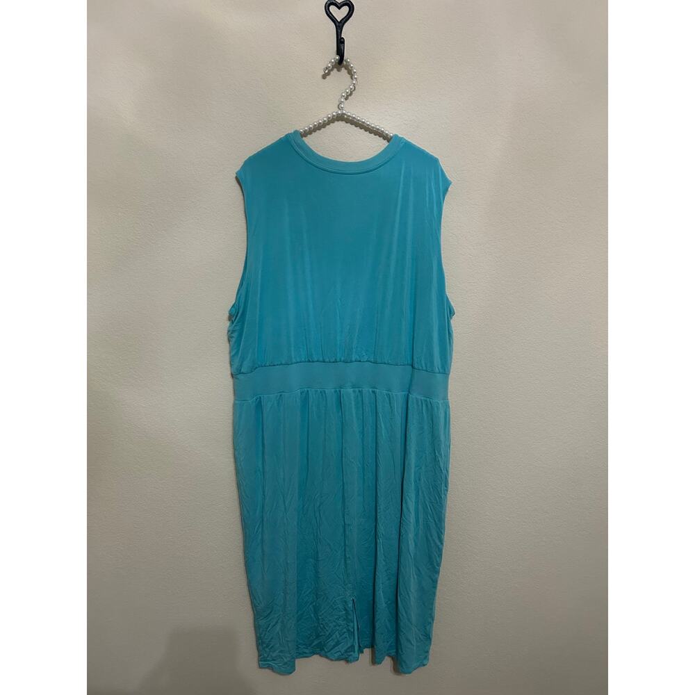 Athleta Dress Size 2X Teal Athletic Sleeveless Gym Yoga Comfort Loungewear Maxi - Picture 10 of 10